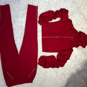 Red Unique Active Set  (NWOT) Designed by Gritty Soul